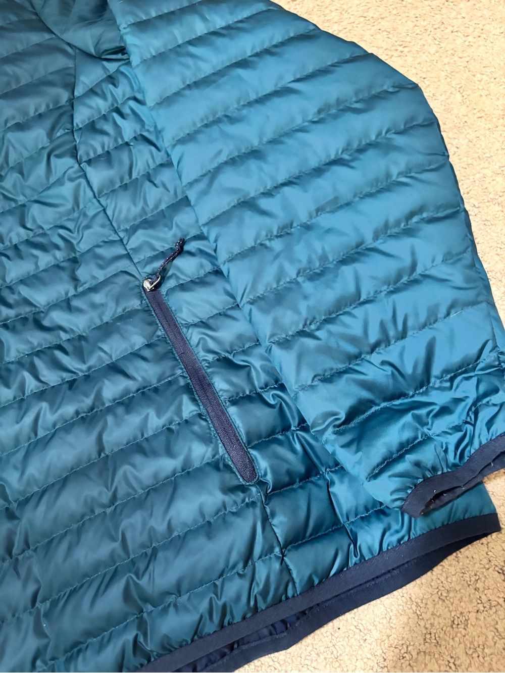 Eddie Bauer Women’s 2XL EB650 Down Hoodie Puffer Jacket Teal Blue-Green Packable - Picture 3 of 11